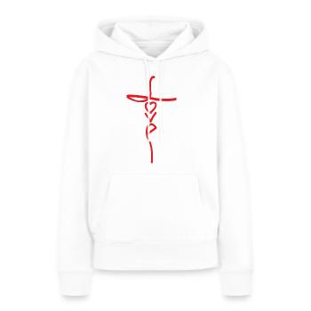 LOVE - CROSS - JESUS - Women’s Premium Organic Hoodie - white - Front - Julia (174cm)