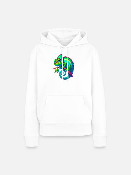 Chamäleon - Frauen Premium Bio Hoodie - Weiß