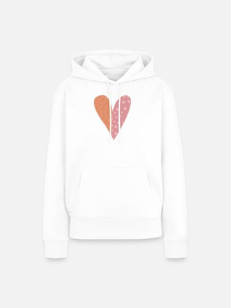Patchwork Herz Nr. 7 - Frauen Premium Bio Hoodie - Weiß