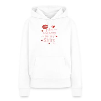 Accentuation confiante et ludique - Sweat à capuche Premium bio Femme - blanc - Devant - Julia (174cm)
