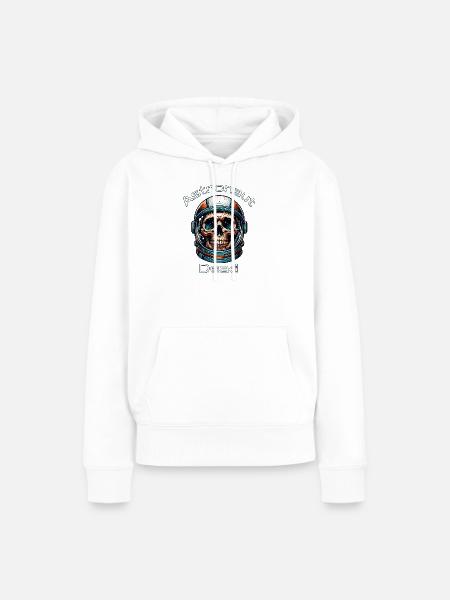 Astronaut Schädel im All - Frauen Premium Bio Hoodie - Weiß
