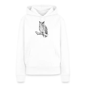 chouette sur la branche - Sweat à capuche Premium bio Femme - blanc - Devant - Julia (174cm)