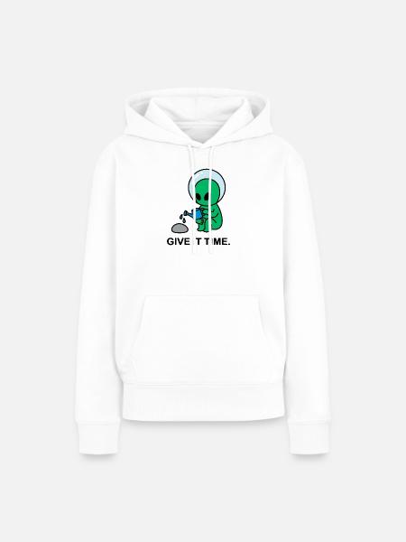 Interstellare Geduld - Frauen Premium Bio Hoodie - Weiß