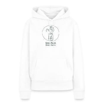 Horticulture biologique, agriculture durable - Sweat à capuche Premium bio Femme - blanc - Devant - Julia (174cm)