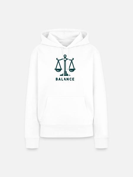 Balance Skala Illustration - Frauen Premium Bio Hoodie - Weiß