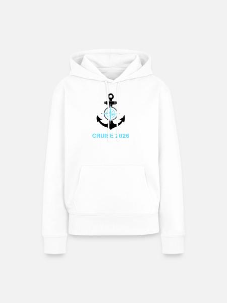 Anker Kompass Cruise 2026 Logo - Frauen Premium Bio Hoodie - Weiß