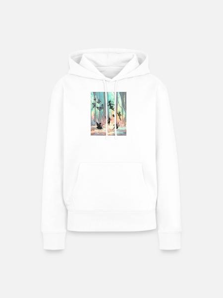 Regenbogenfeenwald - Frauen Premium Bio Hoodie - Weiß