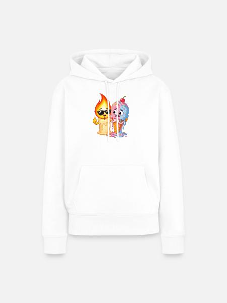 Feuer & Eis Duo Cartoon - Frauen Premium Bio Hoodie - Weiß