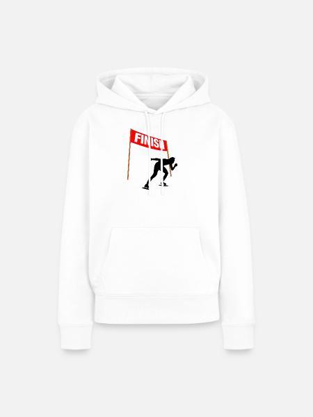 Eislauf-Ziellinie - Frauen Premium Bio Hoodie - Weiß