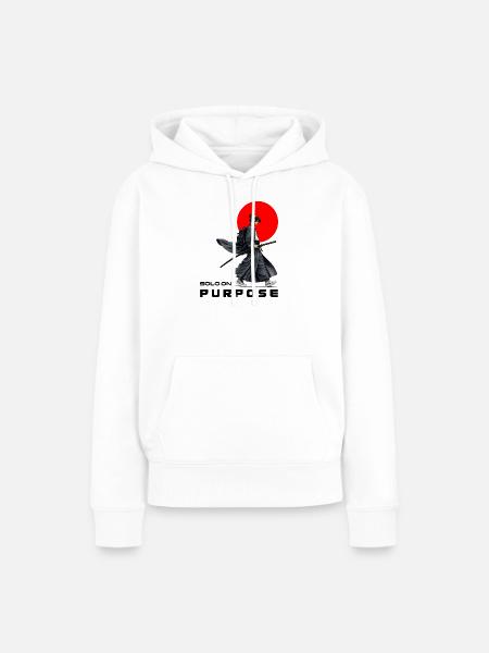Urbane Ronin | Solo On Intent - Frauen Premium Bio Hoodie - Weiß