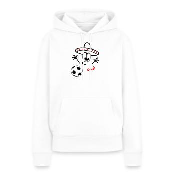 Sombrero Fußball  - Frauen Premium Bio Hoodie - Weiß - Vorne - Julia (174cm)