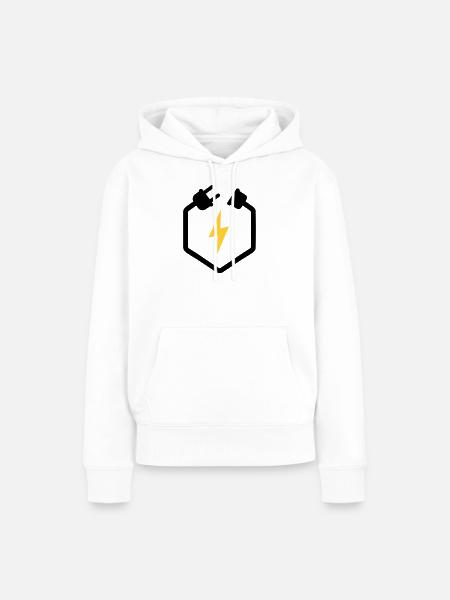 Elektriker Stecker Energie Blitz Logo - Frauen Premium Bio Hoodie - Weiß