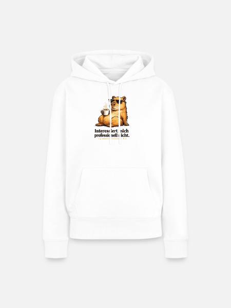 Sonnenbrillen-Meerkat mit Kaffee - Frauen Premium Bio Hoodie - Weiß