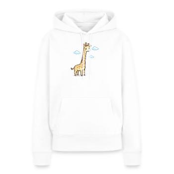 Girafe dans le ciel nuageux - Sweat à capuche Premium bio Femme - blanc - Devant - Julia (174cm)
