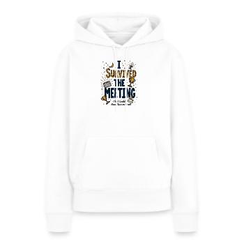 Rapport de survie de la réunion : mieux par email - Sweat à capuche Premium bio Femme - blanc - Devant - Julia (174cm)
