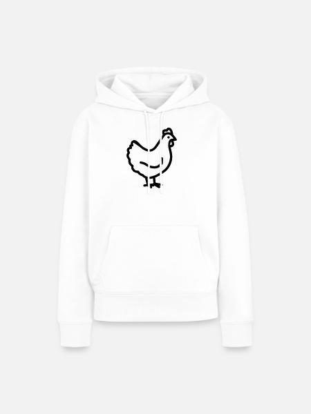 Huhn - Frauen Premium Bio Hoodie - Weiß