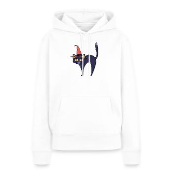Mitternachtshexenkatze - Frauen Premium Bio Hoodie - Weiß - Vorne - Julia (174cm)