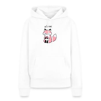 Renard solitaire au cœur brisé - Sweat à capuche Premium bio Femme - blanc - Devant - Julia (174cm)