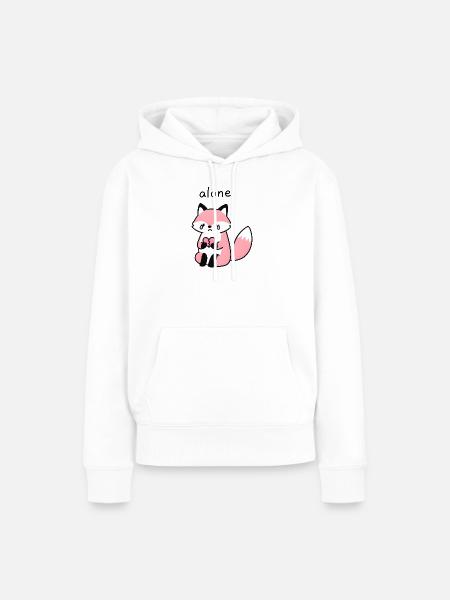 Einsamer Fuchs mit gebrochenem Herzen - Frauen Premium Bio Hoodie - Weiß