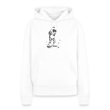 Grenouille Drôle joue au golf - Sweat à capuche Premium bio Femme - blanc - Devant - Julia (174cm)