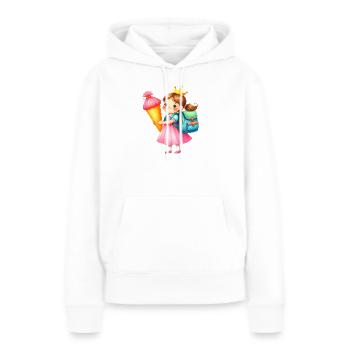 Petite Princesse à la couronne & cône d’école – École - Sweat à capuche Premium bio Femme - blanc - Devant - Julia (174cm)