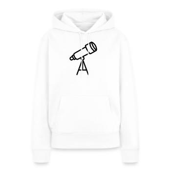 télescope - Sweat à capuche Premium bio Femme - blanc - Devant - Julia (174cm)