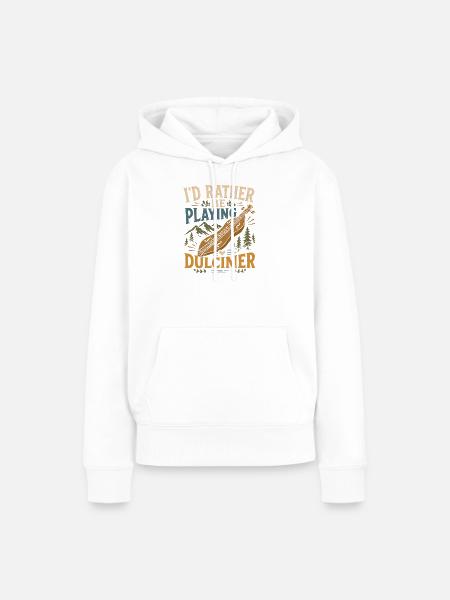  Hackbrett Dulcimer-Musiker Zupfinstrument - Frauen Premium Bio Hoodie - Weiß