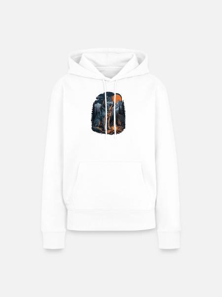 Hiking Wolf – Outdoor-Abenteuer - Frauen Premium Bio Hoodie - Weiß