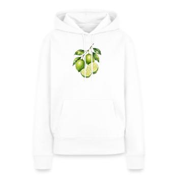 Limetten Aquarell Frische - Frauen Premium Bio Hoodie - Weiß - Vorne - Julia (174cm)