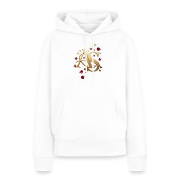 Goldenes AS Monogramm mit Rosen - Frauen Premium Bio Hoodie - Weiß - Vorne - Julia (174cm)