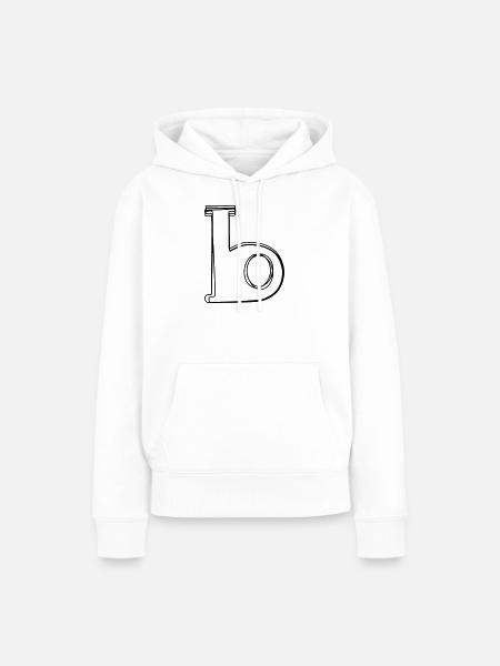 Kleinbuchstabe b handgezeichnet - Frauen Premium Bio Hoodie - Weiß
