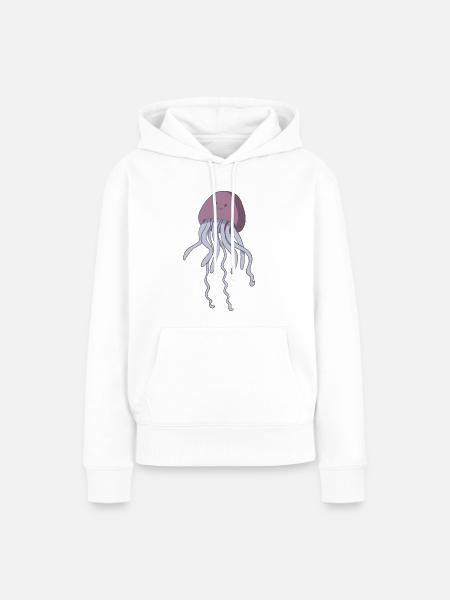 Qualle - Frauen Premium Bio Hoodie - Weiß