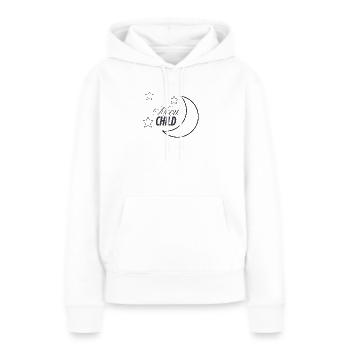 Moon Child – Deine Verbindung zum Mond - Frauen Premium Bio Hoodie - Weiß - Vorne - Julia (174cm)