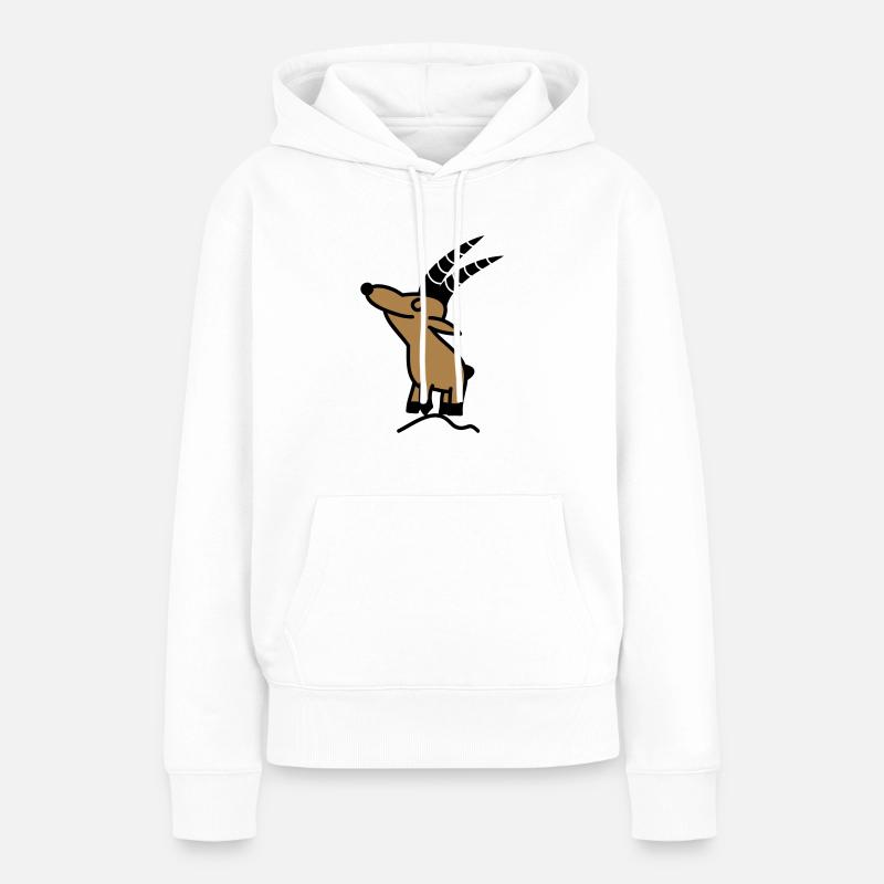 funny ibex - Sweat à capuche Premium bio Femme - blanc