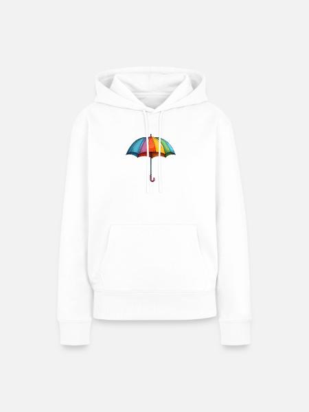 Bunter Regenschirm - Frauen Premium Bio Hoodie - Weiß