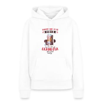 mamie grand-mère petits-enfants petit-fils petit-fils rengaine - Sweat à capuche Premium bio Femme - blanc - Devant - Julia (174cm)