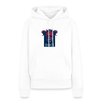 boo. - Frauen Premium Bio Hoodie - Weiß - Vorne - Julia (174cm)