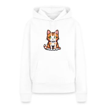 katze gruene augen - Frauen Premium Bio Hoodie - Weiß - Vorne - Julia (174cm)