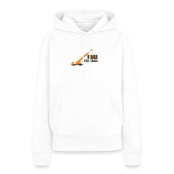 Sei der Kran - Frauen Premium Bio Hoodie - Weiß - Vorne - Julia (174cm)