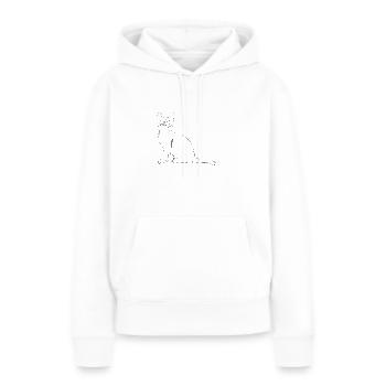 chat Illustration - Sweat à capuche Premium bio Femme - blanc - Devant - Julia (174cm)