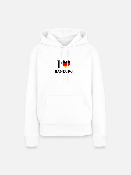 I love Hamburg - Frauen Premium Bio Hoodie - Weiß