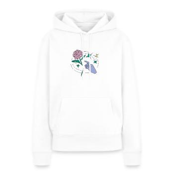 Besonders schön - Frauen Premium Bio Hoodie - Weiß - Vorne - Julia (174cm)