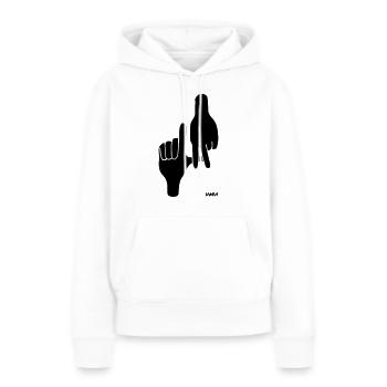 los angeles signe de la main par wam - Sweat à capuche Premium bio Femme - blanc - Devant - Julia (174cm)