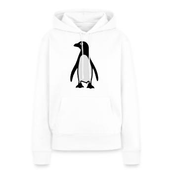 Manchot - Sweat à capuche Premium bio Femme - blanc - Devant - Julia (174cm)