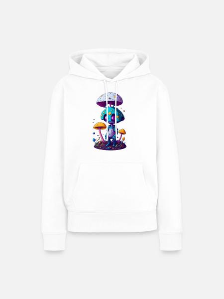 Trippy Alien 01 - Frauen Premium Bio Hoodie - Weiß