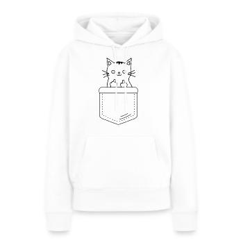 Katze zeigt Mittelfinger - Frauen Premium Bio Hoodie - Weiß - Vorne - Julia (174cm)