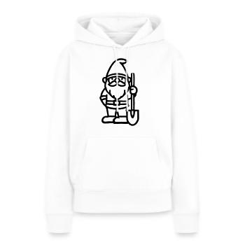 Nain de jardin nain avec pelle - Sweat à capuche Premium bio Femme - blanc - Devant - Julia (174cm)