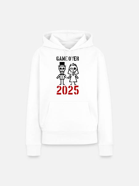 Game Over 2025 Hochzeit Ehepaar - Frauen Premium Bio Hoodie - Weiß