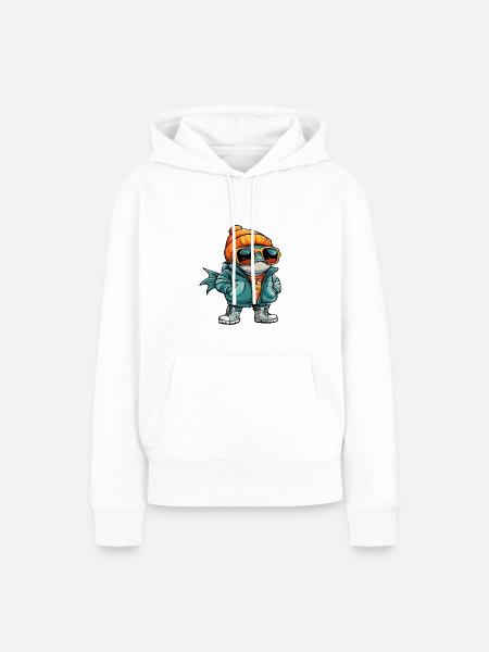 Piranha Fische Cool Comic - Frauen Premium Bio Hoodie - Weiß