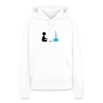 Un garçon joue avec sa console de jeux - Sweat à capuche Premium bio Femme - blanc - Devant - Julia (174cm)